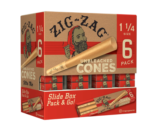 Zig Zag 6-Pack 1.25 Cones - Steve's Hemp